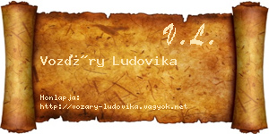 Vozáry Ludovika névjegykártya